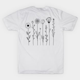 Wild flowers Line art T-Shirt